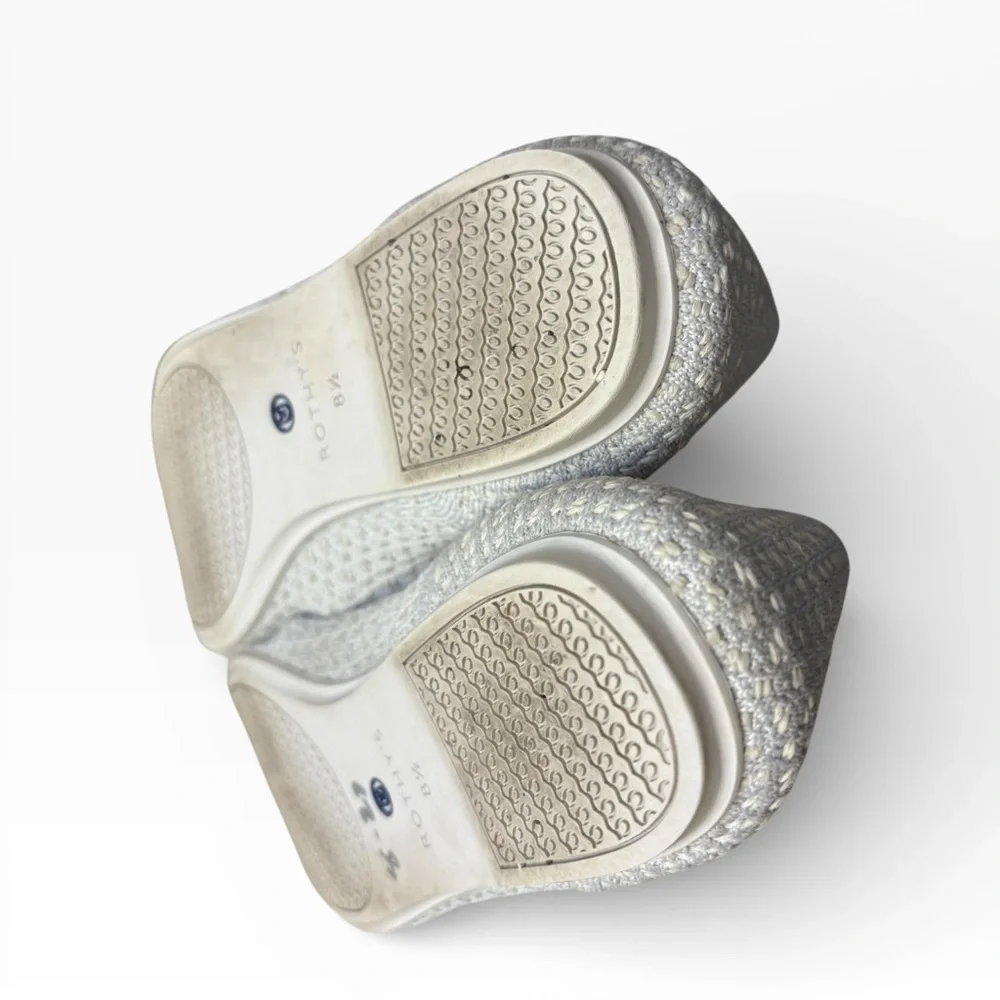 Rothy’s the square white honeycomb salt flat shoes 8.5